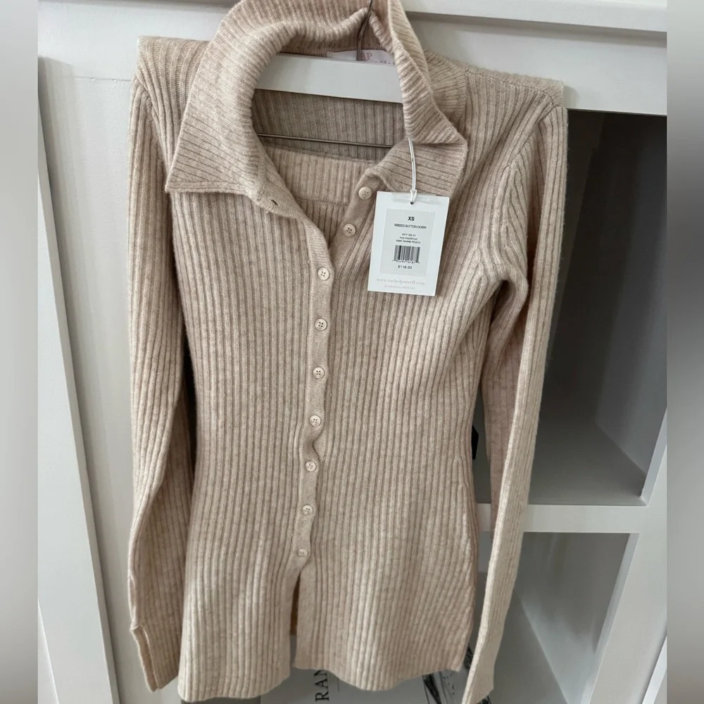 Rachel Parcell Cream Ribbed Set — Sweater and Mini Skirt - Picture 2 of 4